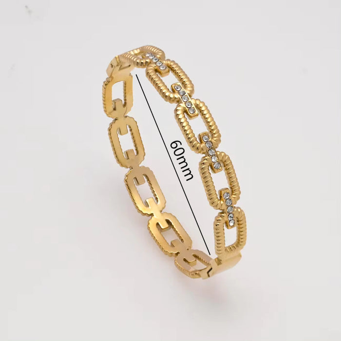 Wholesale Chain Simple Hollow Full Diamond Bracelet JDC-BT-Xuel003