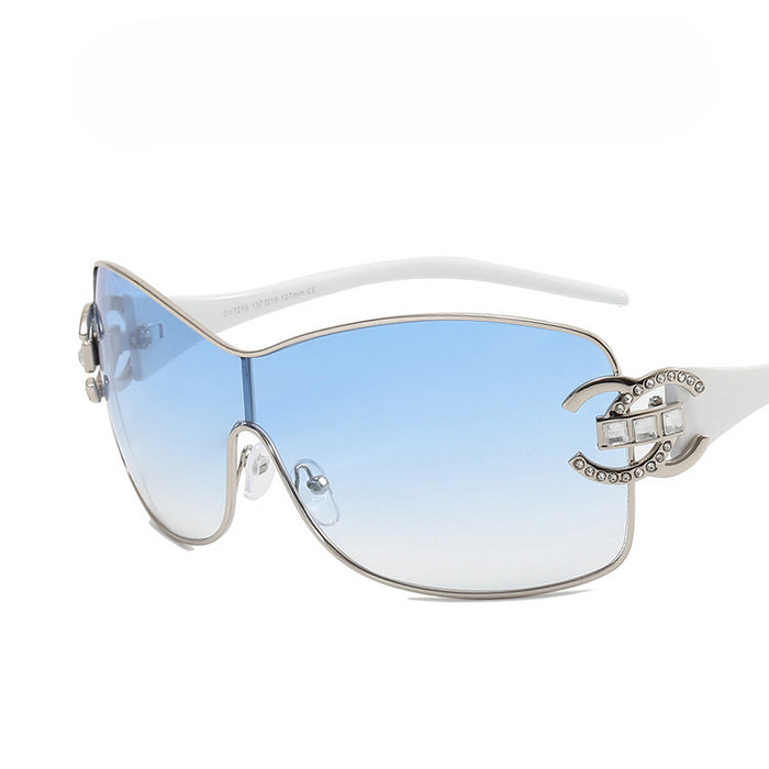 Wholesale Diamond PC One-piece Large Frame Sunglasses JDC-SG-KD216