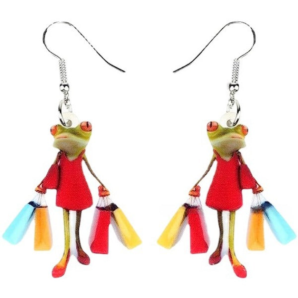 Wholesale Frog Acrylic Pendant Earrings JDC-ES-Yuhen003