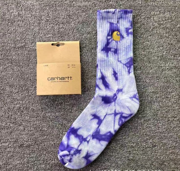 Wholesale Cotton Carhartt Gold Label Embroidery Tie-Dye Tall Socks JDC-SK-Kuos004