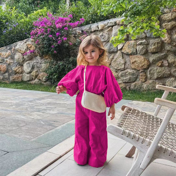 Wholesale Cotton and Linen Long-sleeved Tops and Pants Children's Suits JDC-CTS-YaYaMi045