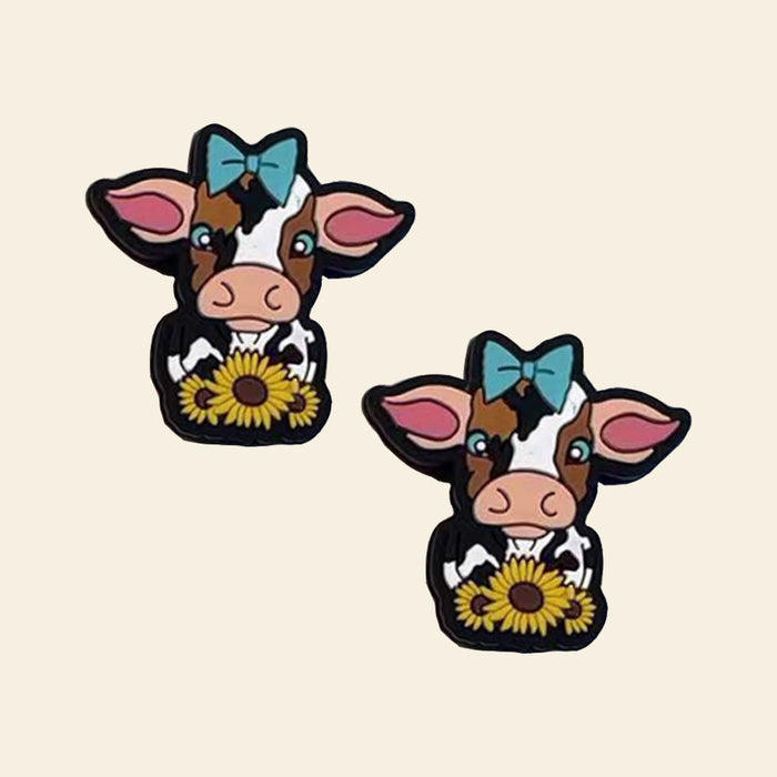 Wholesale 10 PCS Cartoon Cow Silicone Beads JDC-BDS-NaiSi234