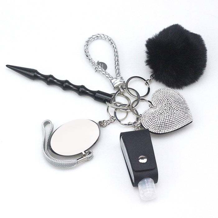 Wholesale Plush Heart Diamond Keychain 7-piece Set JDC-KC-TouMS076