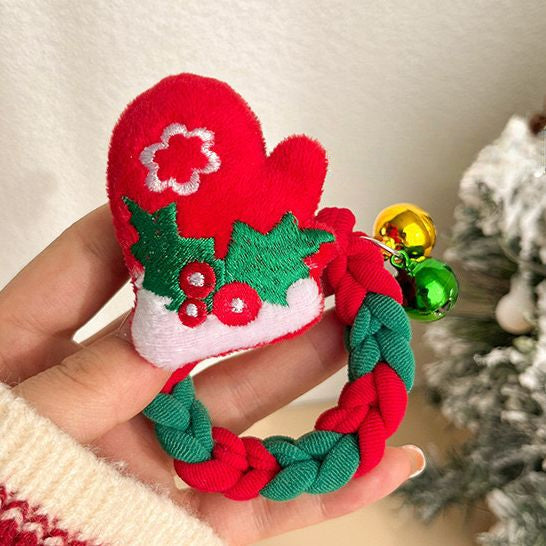 Wholesale Christmas Cartoon Deer Biscuits Braided Hair Scrunchies JDC-HS-Shuy002