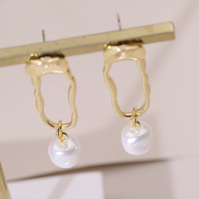 Wholesale Geometric Pearl Earrings JDC-ES-YaXue004