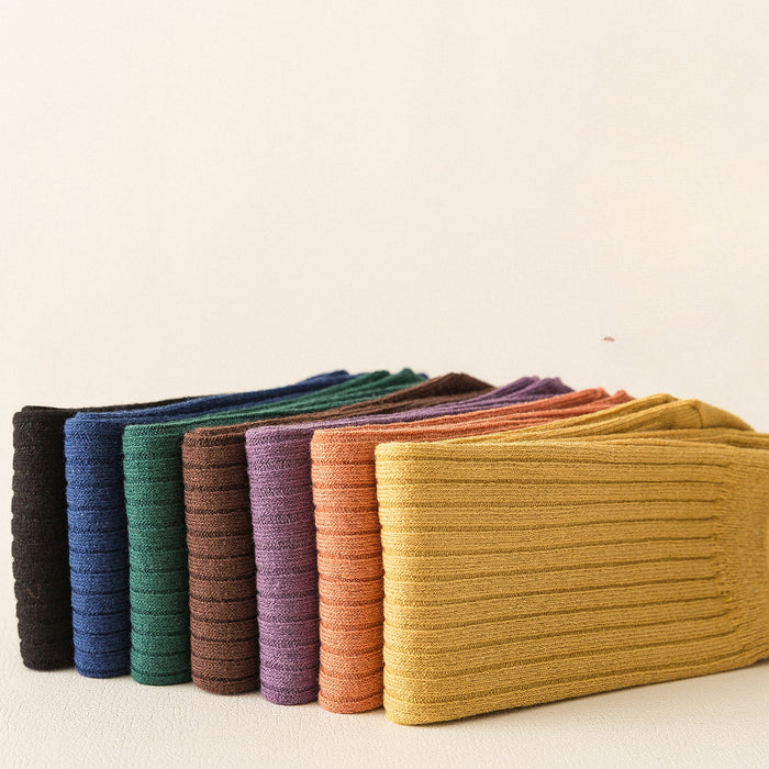 Wholesale of New Double Needle Long Socks for Boys and Girls in Spring and Autumn Solid Color Breathable Cotton Baby Socks for Girls JDC-SK-SL008