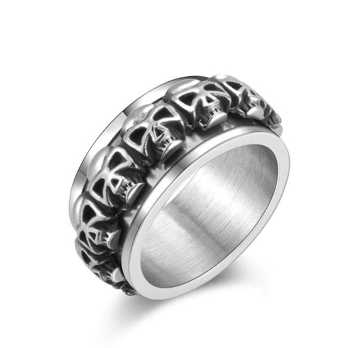Wholesale Skull Turns Stainless Steel Ring JDC-RS-AiS001