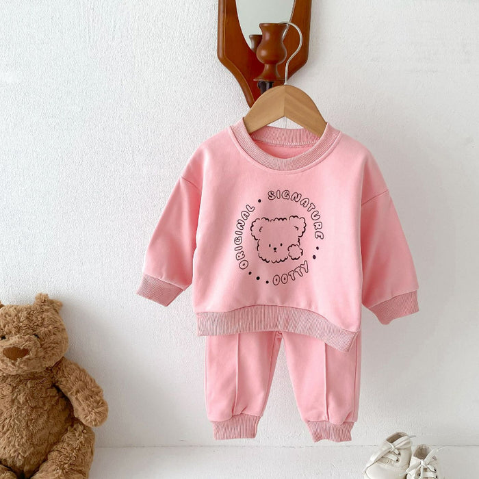 Wholesale Cute Bear Long-sleeved Trousers Children's Suit JDC-CTS-WeiNiS018