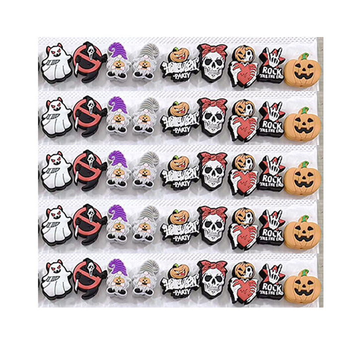 Wholesale 10pcs/20pcs Halloween Skull Ghost Skeleton Hand Scary Pumpkin Silicone Focal Beads JDC-BDS-NaiSi002