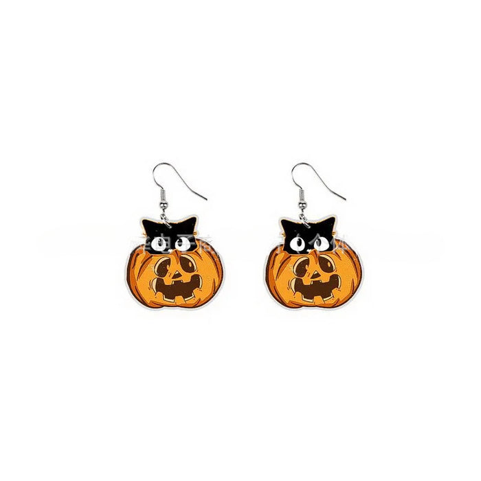 Wholesale Acrylic Halloween Pumpkin Earrings JDC-ES-Zhanh001