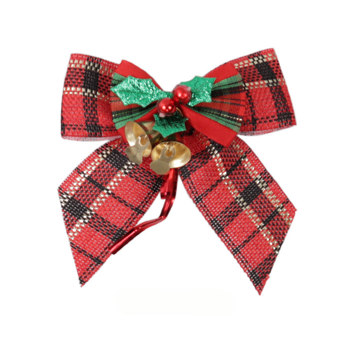 Wholesale Christmas Linen Bow Christmas Tree Ornament Gift Box Decoration JDC-DCN-ZHHAO001