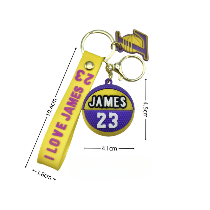 Wholesale Basketball Team Silicone Keychains JDC-KC-Biaopan010