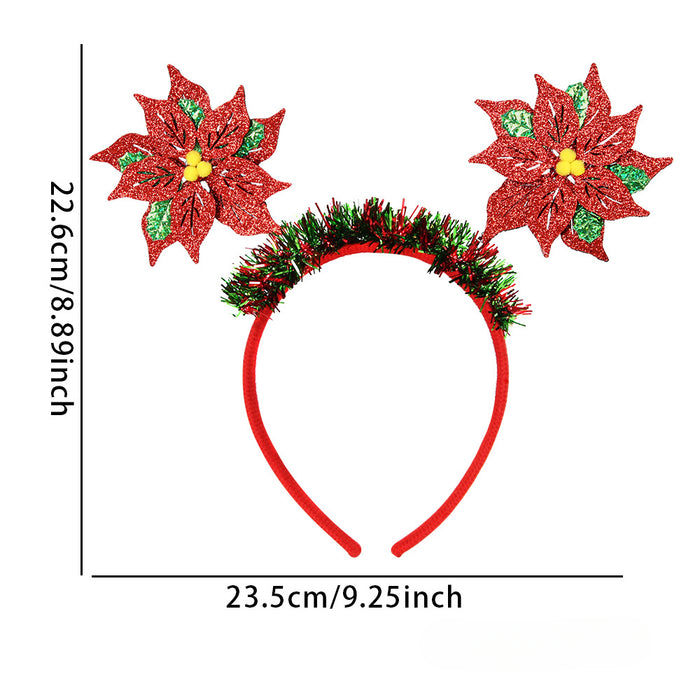 Wholesale Plastic Bow Deer Antler Head Buckle Christmas Tree Snowman Christmas Headband JDC-HD-ZHHAO002