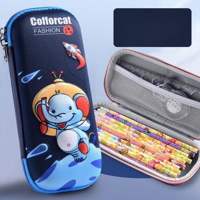 Wholesale 3D Children Cartoon Large Capacity Leather Pencil Case JDC-PC-QQBB004