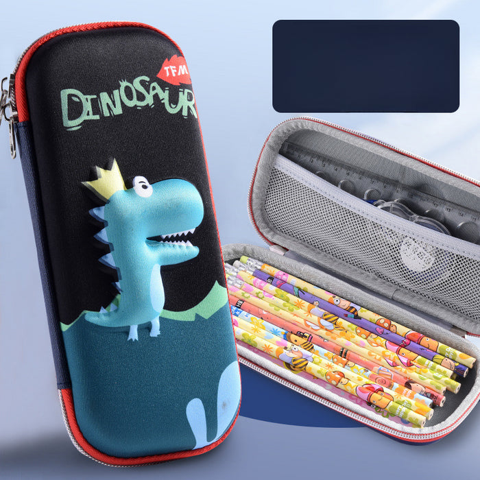 Wholesale 3D Children Cartoon Large Capacity Leather Pencil Case JDC-PC-QQBB004