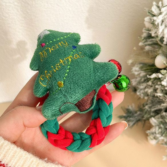 Wholesale Christmas Cartoon Deer Biscuits Braided Hair Scrunchies JDC-HS-Shuy002