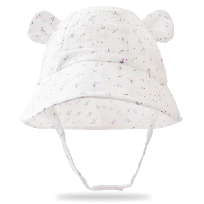 Wholesale Summer Baby Printed Gauze Basin Hat Children's Rabbit Ear Sunshade Hat Fisherman Hat JDC-FH-ZB002