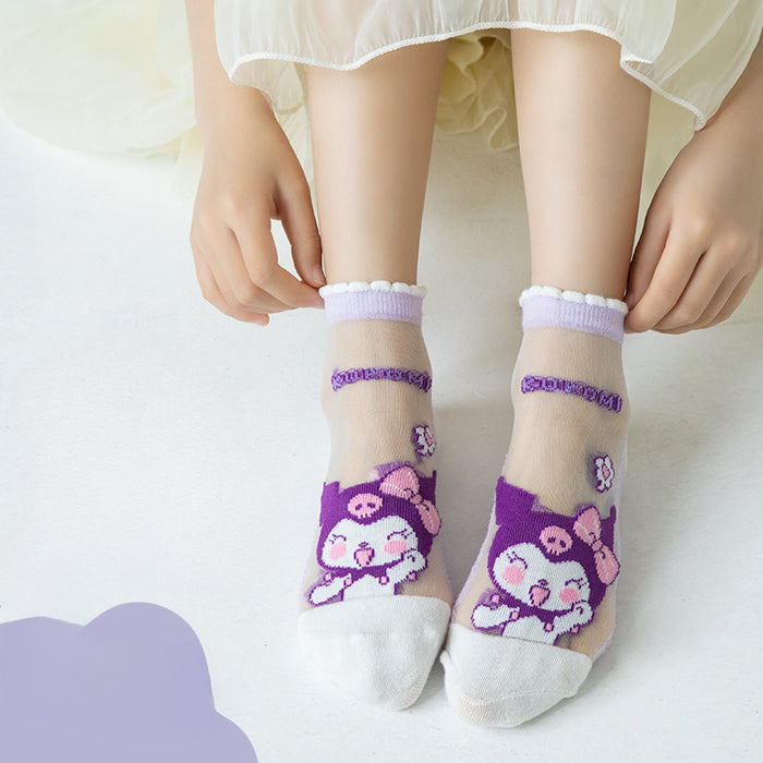 Wholesale Set of 5 Pairs of Summer Thin Breathable Mesh Children's Cotton Socks JDC-SK-Pingt001