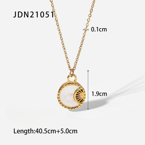 Wholesale Stainless Steel Eight-pointed Star Zircon Necklace JDC-NE-JD412