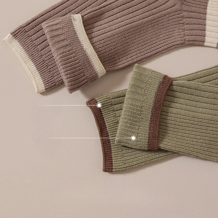 Wholesale Autumn and Winter Children's Combed Cotton Strips Textured Pile Socks Long Tube Sports Socks JDC-SK-SL005