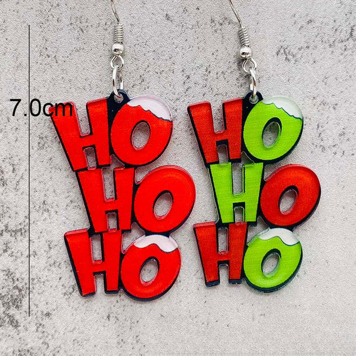 Wholesale Christmas Acrylic Asymmetric Earrings JDC-ES-YaChen001