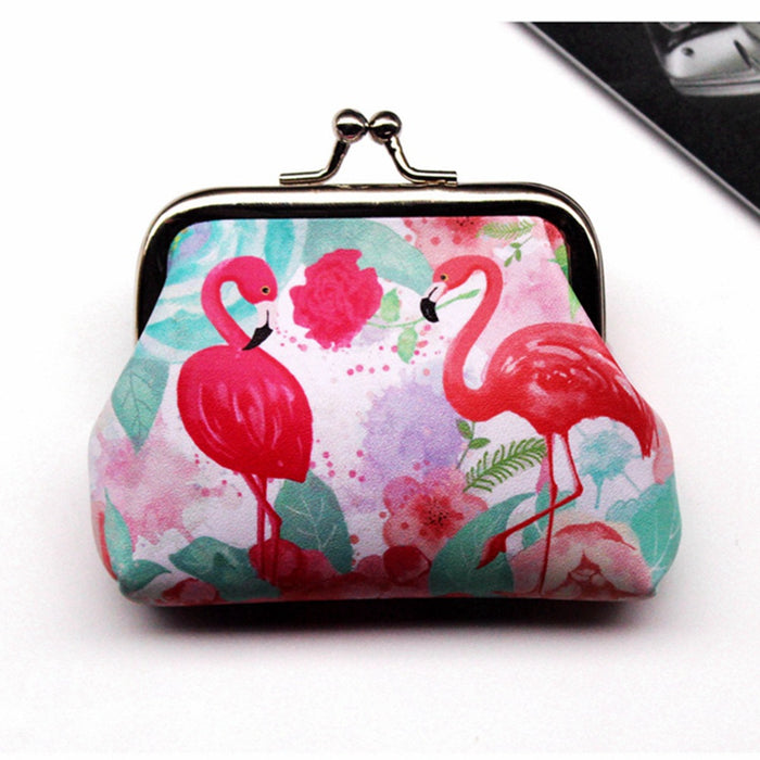 Wholesale New Flamingo Printed Buckle Change Bag Iron Clip Coin Wallet JDC-WT-QX002