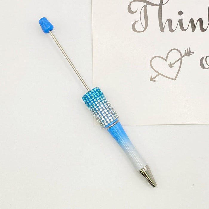 Wholesale 10pcs DIY Plastic Ballpoint Pen Beadable Pens Gradient Color Rhinestone Pen JDC-BP-HuaH157