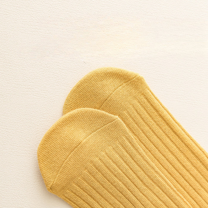 Wholesale of New Double Needle Long Socks for Boys and Girls in Spring and Autumn Solid Color Breathable Cotton Baby Socks for Girls JDC-SK-SL008