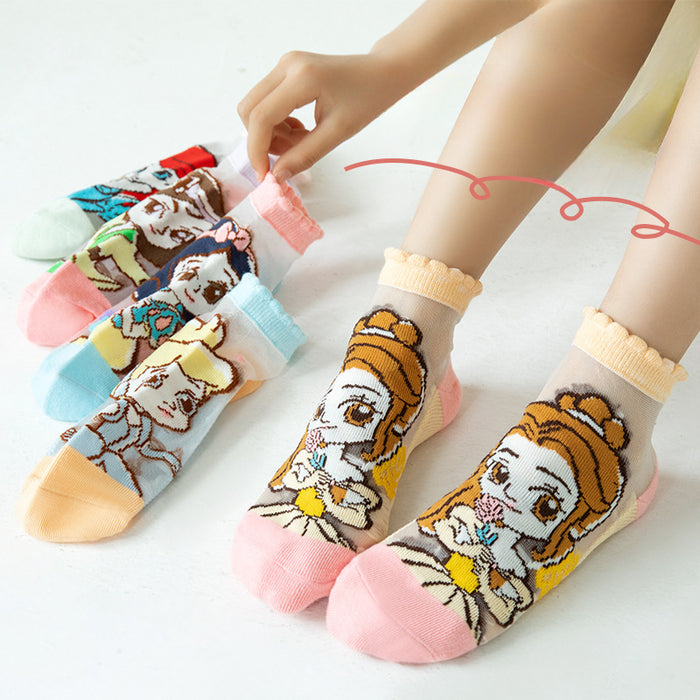 Wholesale 5 Pairs Set Summer Children's Cartoon Thin Breathable Cotton Socks JDC-SK-Pingt005