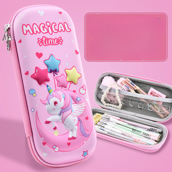 Wholesale 3D Children Cartoon Large Capacity Leather Pencil Case JDC-PC-QQBB003