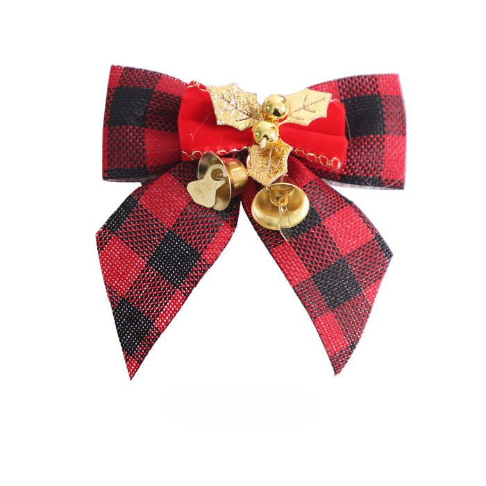 Wholesale Christmas Linen Bow Christmas Tree Ornament Gift Box Decoration JDC-DCN-ZHHAO001