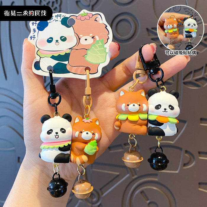 Wholesale Resin Big And Small Bear Keychain Magnetic Couple Bag Pendant Spring Everyday Gift