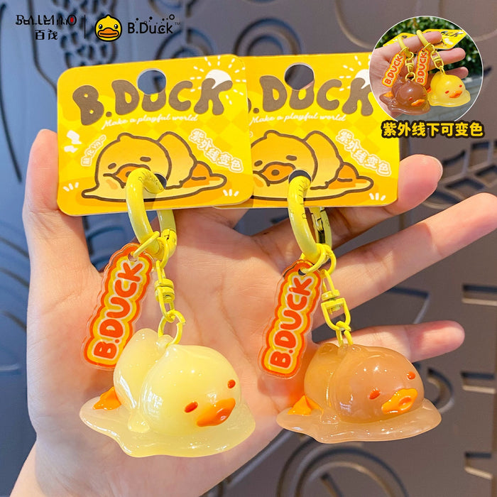 Wholesale Chic B Duck Light Changing Keychain Pendant Cute PVC Bag Charm Car Key Accessory