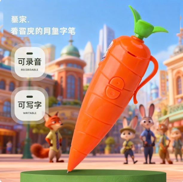 Wholesale Carrot Recording Pen,  0. 5mm Writing,  Press Closure,  Plastic Shell,  Gift Accessory minimum quantity：5