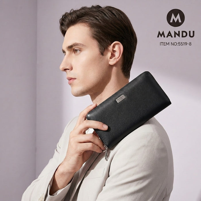Wholesale Business Commuting PU RFID Blocking Long Clutch Wallets for Men Everyday Use
