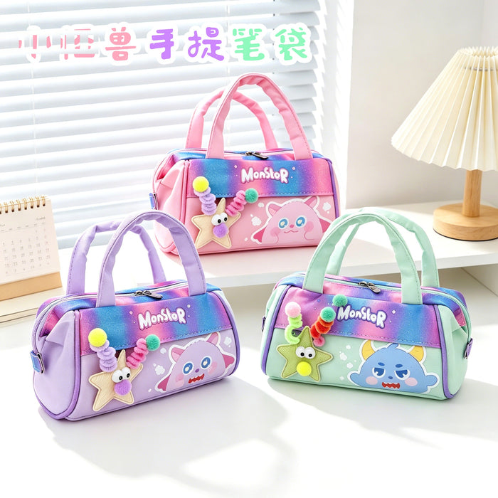 Wholesale PU Cute Gradient Monster Pencil Case Fashion Accessory for Gift Boutique