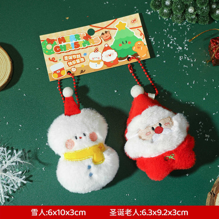 Wholesale Plush and Snowman Cartoon Keychain Set Christmas Bag Charm MOQ≥2