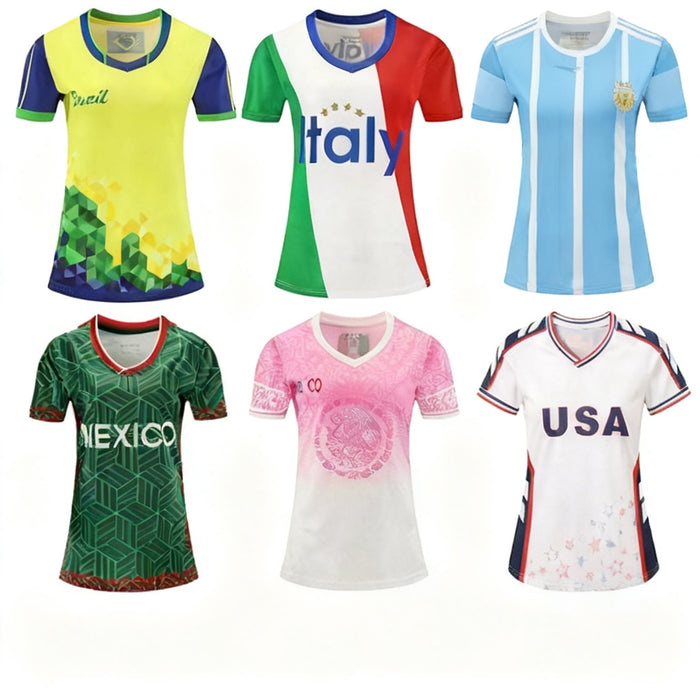 Wholesale World Cup Custom Soccer Jersey T-shirt Solid Color Polyester Summer Sportswear