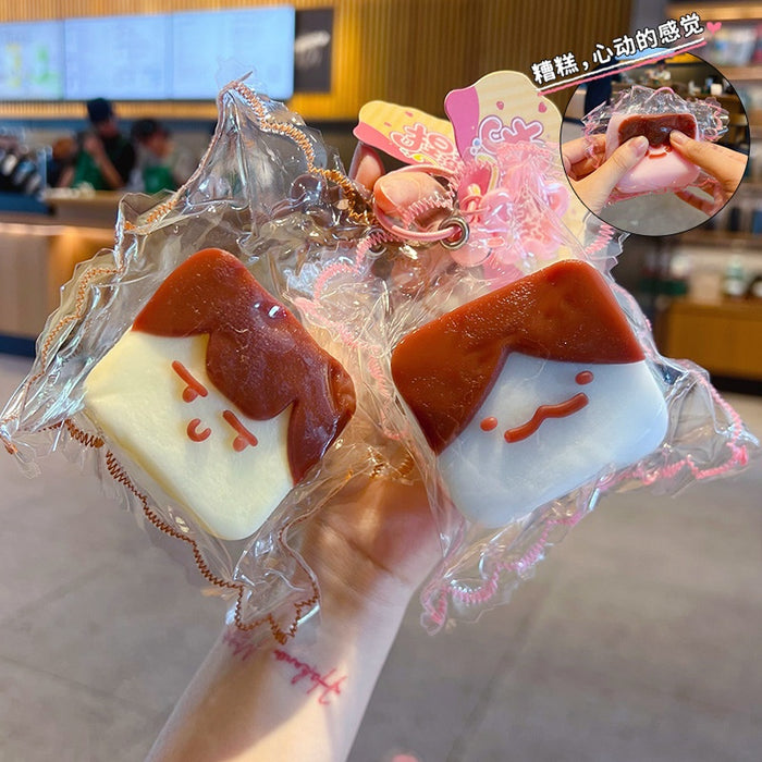 Wholesale Trendy Block Design Food Grade Silicone Squishy Keychain Stress Relief Toy Fashion Accessory Gift