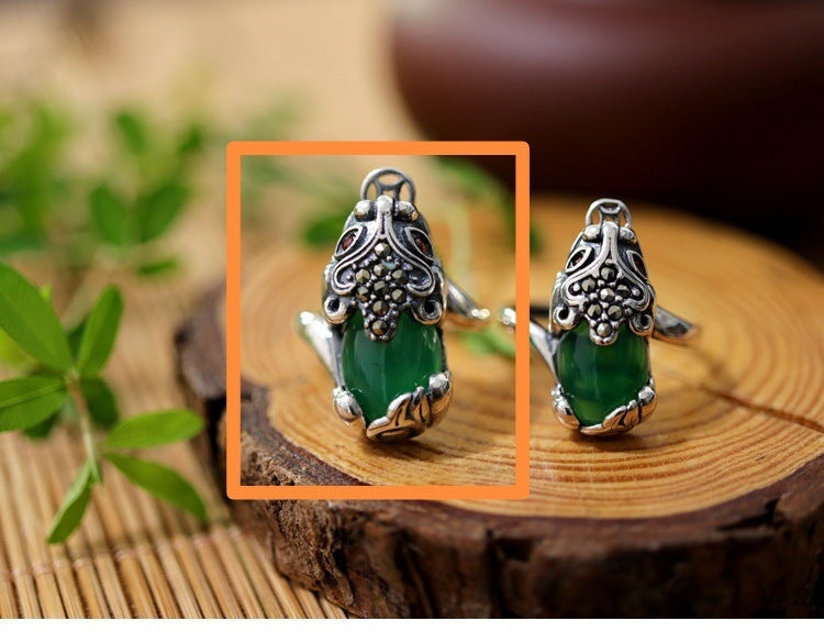 Wholesale 10pcs 925 ancient silver open food ring JDC-RS-NS009 Rings 尼森 Wholesale Jewelry JoyasDeChina Joyas De China