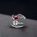 Wholesale 10pcs 925 ancient silver open food ring JDC-RS-NS009 Rings 尼森 red A 10pcs Wholesale Jewelry JoyasDeChina Joyas De China