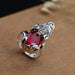 Wholesale 10pcs 925 ancient silver open food ring JDC-RS-NS009 Rings 尼森 red A2 10pcs Wholesale Jewelry JoyasDeChina Joyas De China
