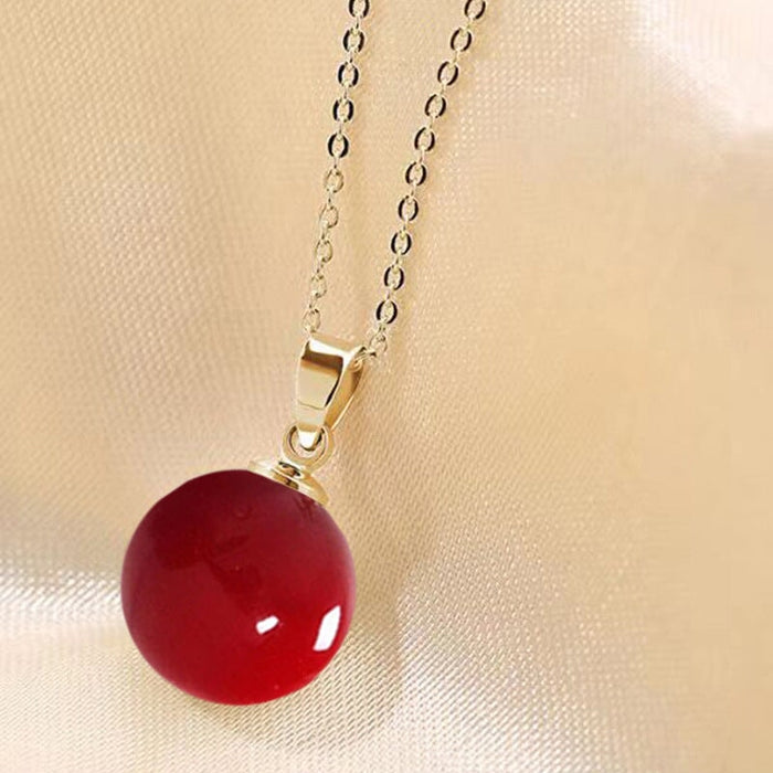 Wholesale 14MM Deep Purple Beads Gold Champagne Gold Purple Pink Imitation Pearl Plated 925 Silver Necklace Women Pendant Accessories Pendant JoyasDeChina 12MM red shell bead gold pendant [not with chain] [bulk packaging]] Wholesale Jewelry JoyasDeChina Joyas De China