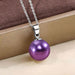Wholesale 14MM Deep Purple Beads Gold Champagne Gold Purple Pink Imitation Pearl Plated 925 Silver Necklace Women Pendant Accessories Pendant JoyasDeChina 14MM demon purple beads silver pendant [not with chain] [bulk packaging]] Wholesale Jewelry JoyasDeChina Joyas De China