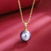 Wholesale 14MM Deep Purple Beads Gold Champagne Gold Purple Pink Imitation Pearl Plated 925 Silver Necklace Women Pendant Accessories Pendant JoyasDeChina Wholesale Jewelry JoyasDeChina Joyas De China