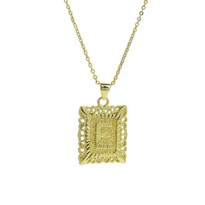 Wholesale 18k Brass Square Square Brand Simple 26 English Letter Pendant Necklace Necklaces JoyasDeChina Necklace e Wholesale Jewelry JoyasDeChina Joyas De China