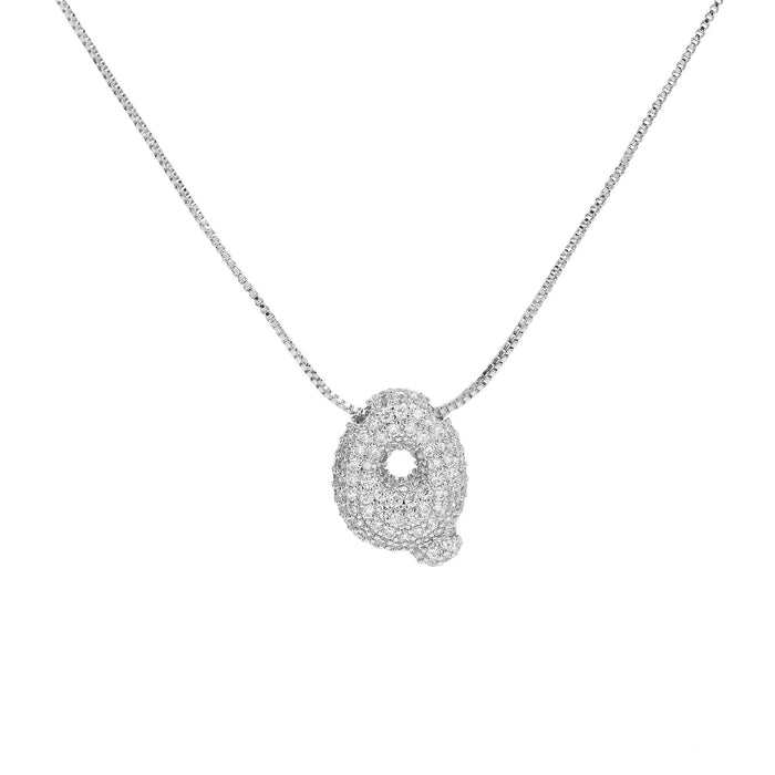 Wholesale 18k brass zircon bubble balloon 26 English letters pendant necklace Pendant JoyasDeChina Silver necklace q Wholesale Jewelry JoyasDeChina Joyas De China