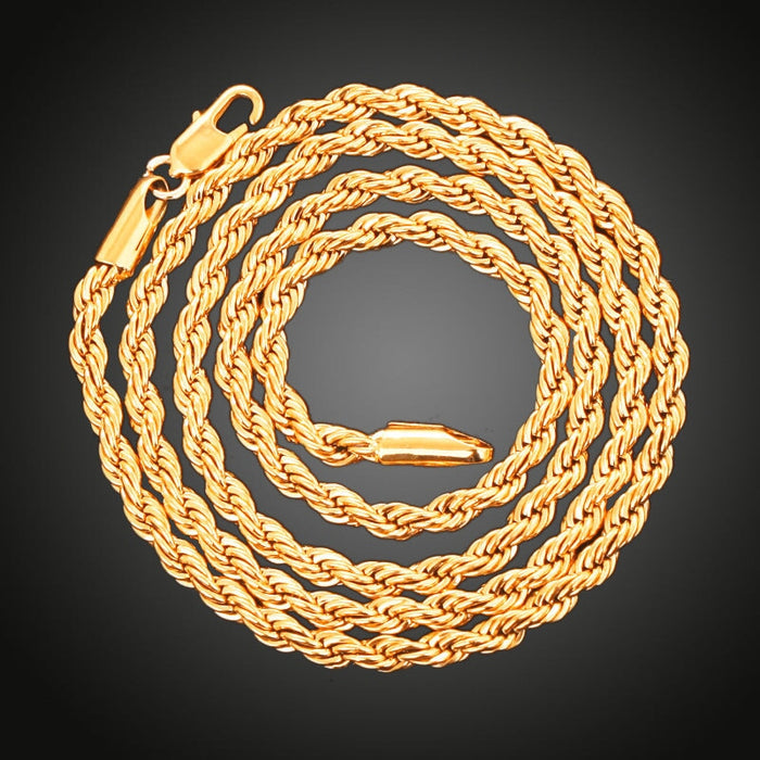 Wholesale 18K Copper Gold Plated Iron Alloy Twist Chain Necklace Bracelet Set JDC-NE-YDF003 Necklaces 创易东方 Wholesale Jewelry JoyasDeChina Joyas De China