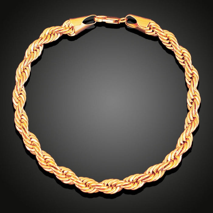 Wholesale 18K Copper Gold Plated Iron Alloy Twist Chain Necklace Bracelet Set JDC-NE-YDF003 Necklaces 创易东方 41cm Wholesale Jewelry JoyasDeChina Joyas De China