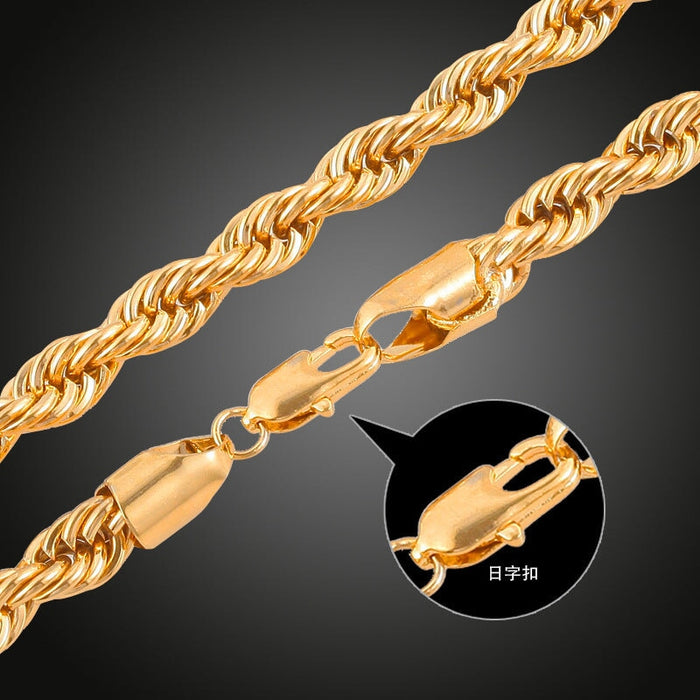 Wholesale 18K Copper Gold Plated Iron Alloy Twist Chain Necklace Bracelet Set JDC-NE-YDF003 Necklaces 创易东方 Wholesale Jewelry JoyasDeChina Joyas De China